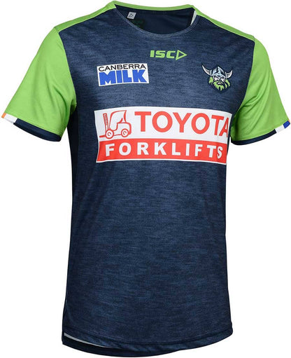 Canberra Raiders NRL Mens Navy Green Training Shirt