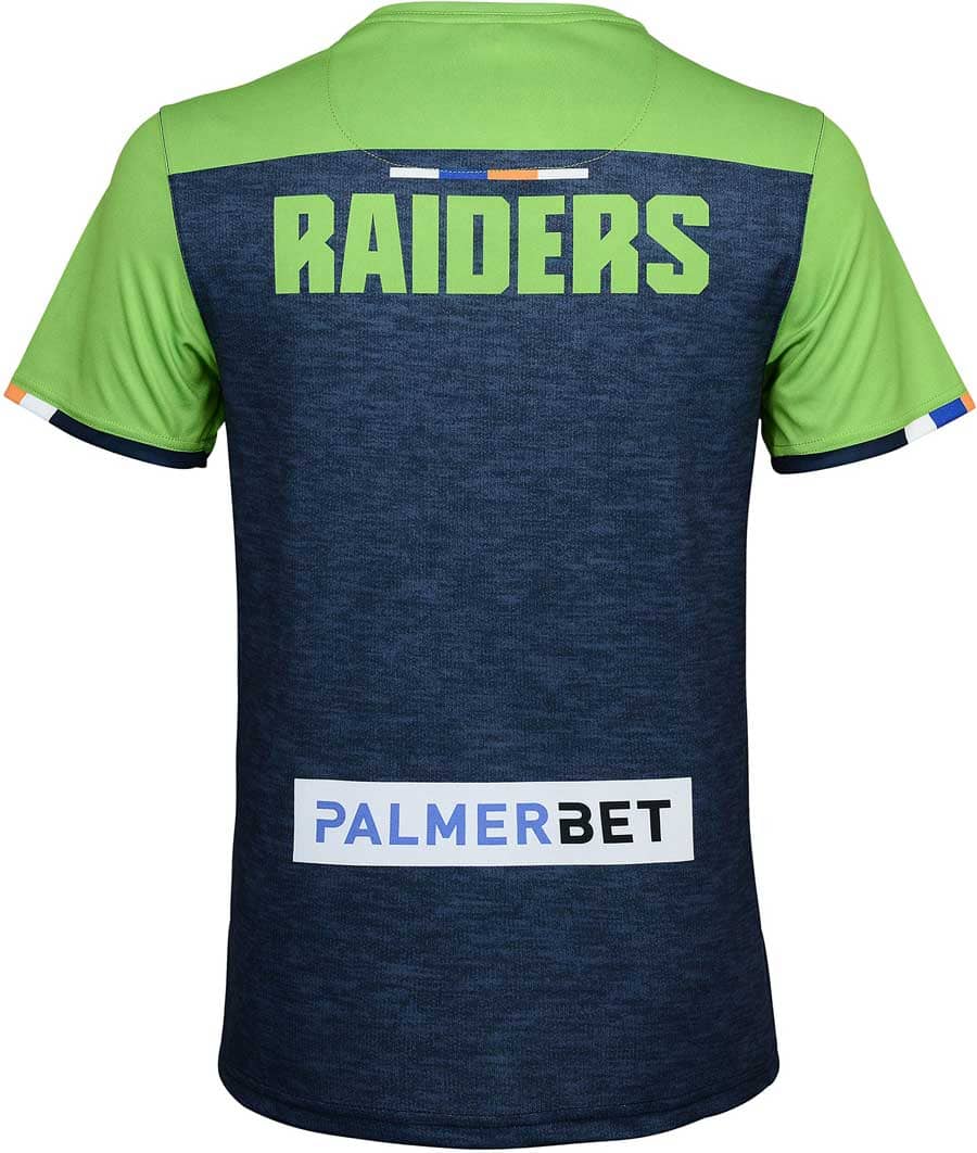Canberra Raiders NRL Mens Navy Green Training Shirt