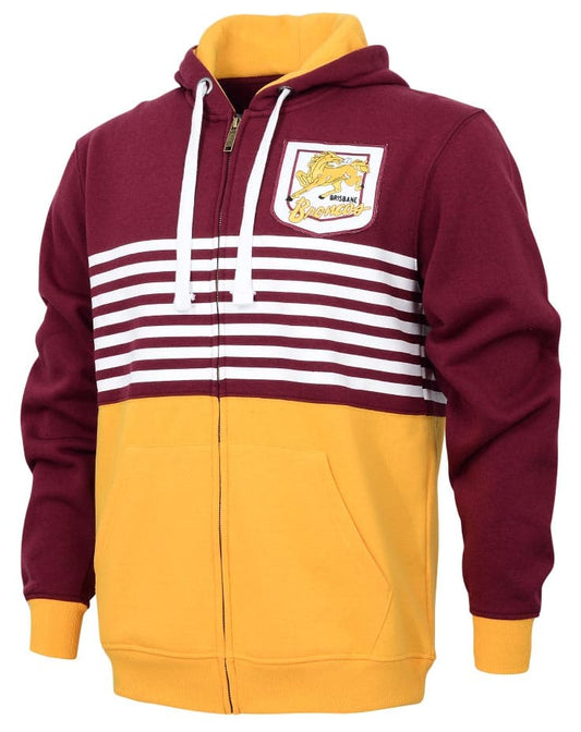 Brisbane Broncos NRL Mens Retro Zip Hoodie