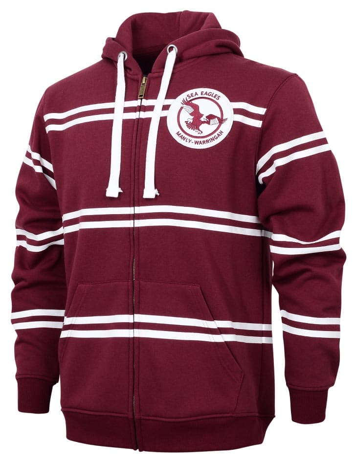 Manly Sea Eagles NRL Mens Retro Zip Hoodie