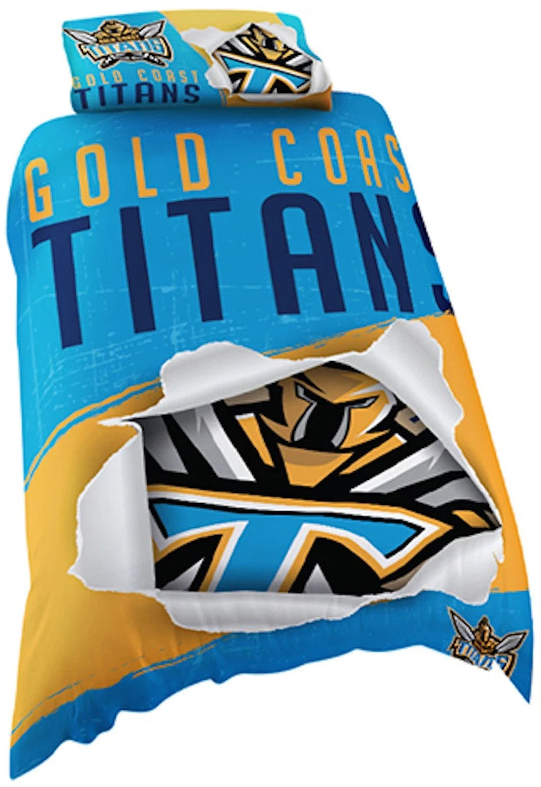 Gold Coast Titans NRL Single Quilt
