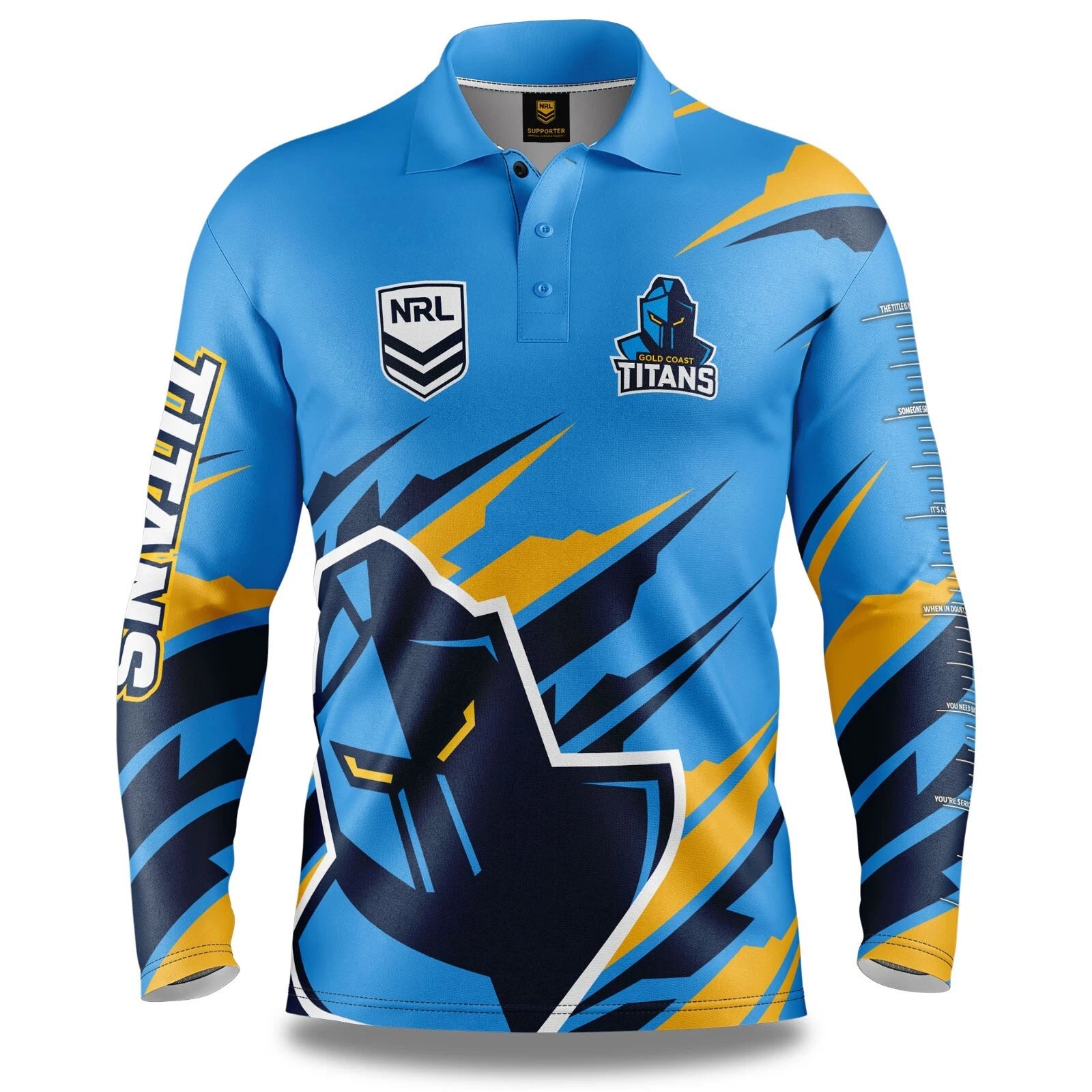 Gold Coast Titans NRL Mens Ignition Fishing Shirt