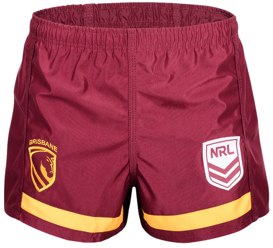 Brisbane Broncos 2026 NRL Mens Supporter Footy Shorts *new logo*