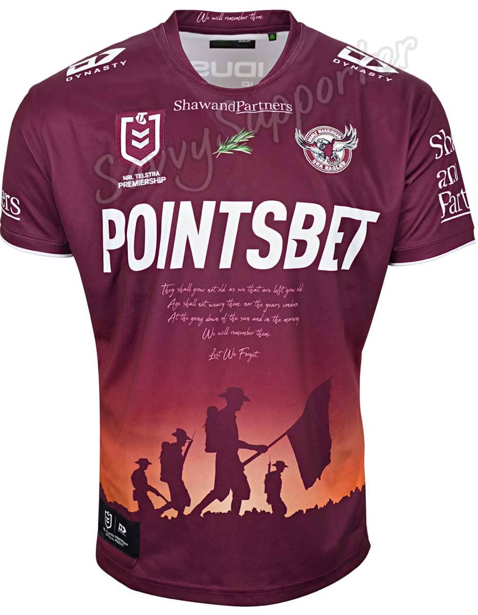 Manly Sea Eagles 2023 NRL Mens Anzac Jersey