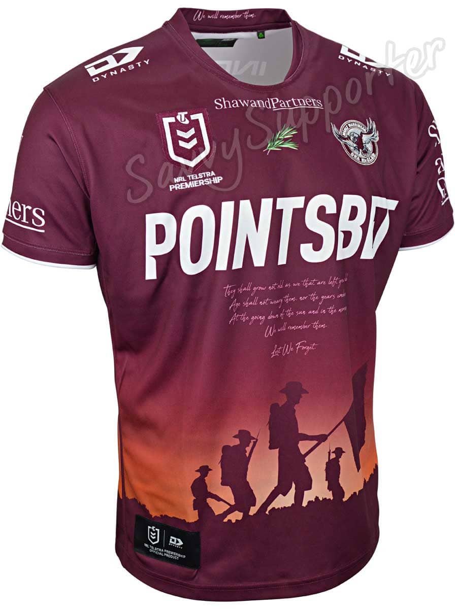 Manly Sea Eagles 2023 NRL Mens Anzac Jersey