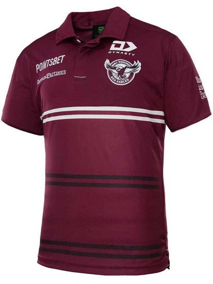 Manly Sea Eagles NRL Mens Maroon Media Polo Shirt