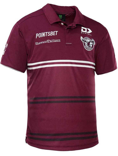 Manly Sea Eagles NRL Mens Maroon Media Polo Shirt