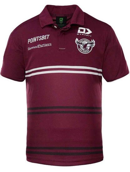 Manly Sea Eagles NRL Mens Maroon Media Polo Shirt
