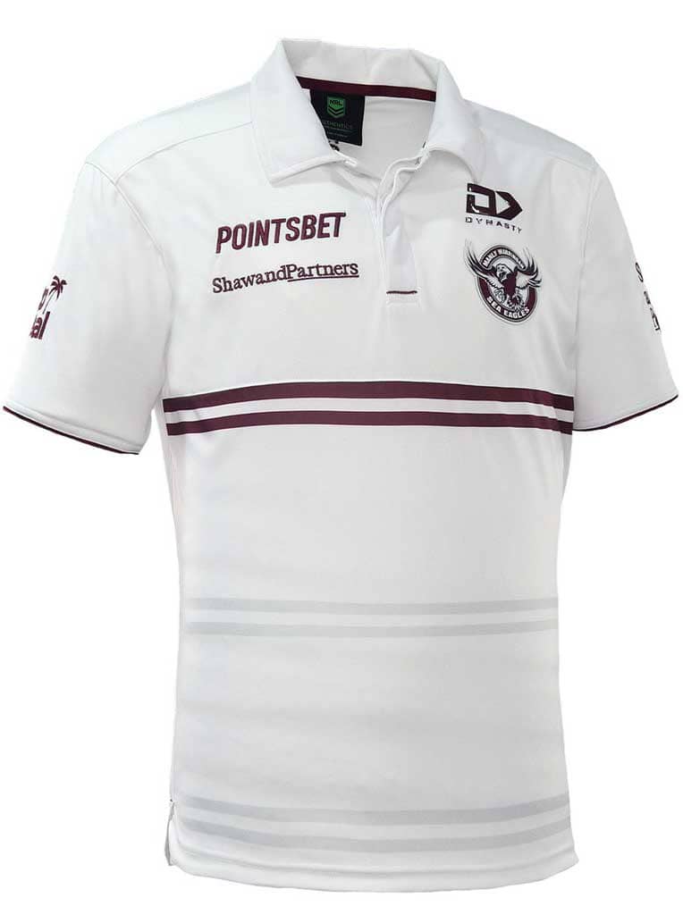 Manly Sea Eagles NRL Mens White Alternate Polo Shirt