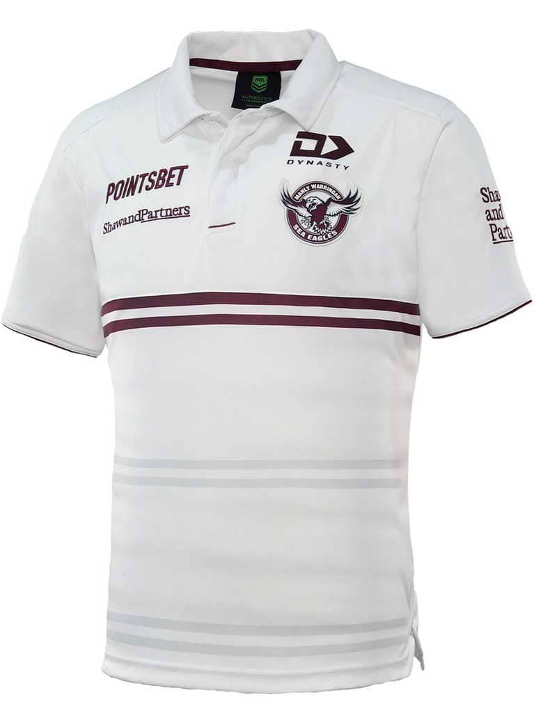 Manly Sea Eagles NRL Mens White Alternate Polo Shirt