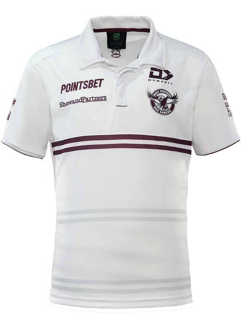 Manly Sea Eagles NRL Mens White Alternate Polo Shirt