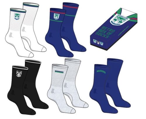 New Zealand Warriors 2025 NRL Retro 5 Pack Box Socks