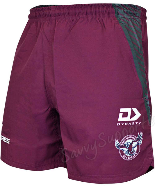 Manly Sea Eagles 2023 NRL Mens Alternate Zip Gym Shorts