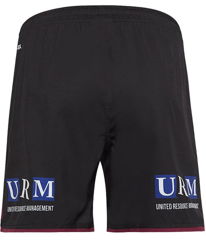 Manly Sea Eagles 2024 NRL Mens Black Gym Shorts Zip Pockets