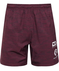 Manly Sea Eagles 2024 NRL Mens Maroon Alternate Gym Short Zip Pockets