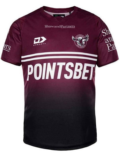 Manly Sea Eagles NRL Mens Maroon Training Shirt