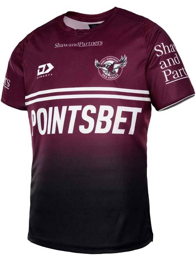 Manly Sea Eagles NRL Mens Maroon Training Shirt