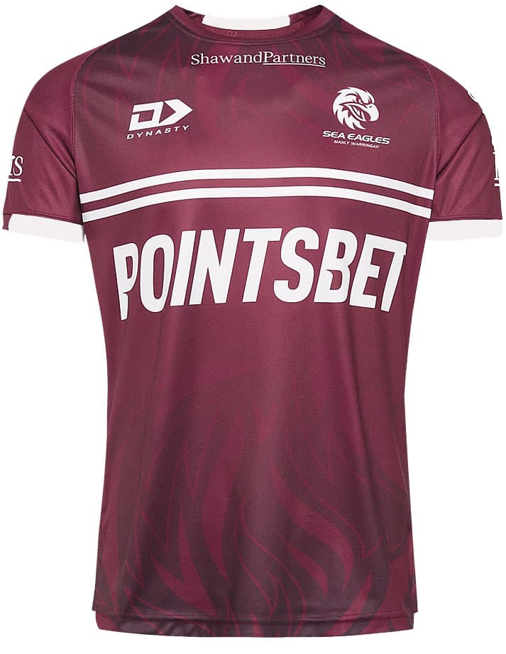 Manly Sea Eagles 2024 NRL Mens Maroon Training Shirt