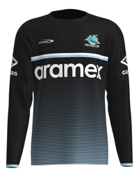 Cronulla Sharks 2023 NRL Mens Black Long Sleeve Training Shirt