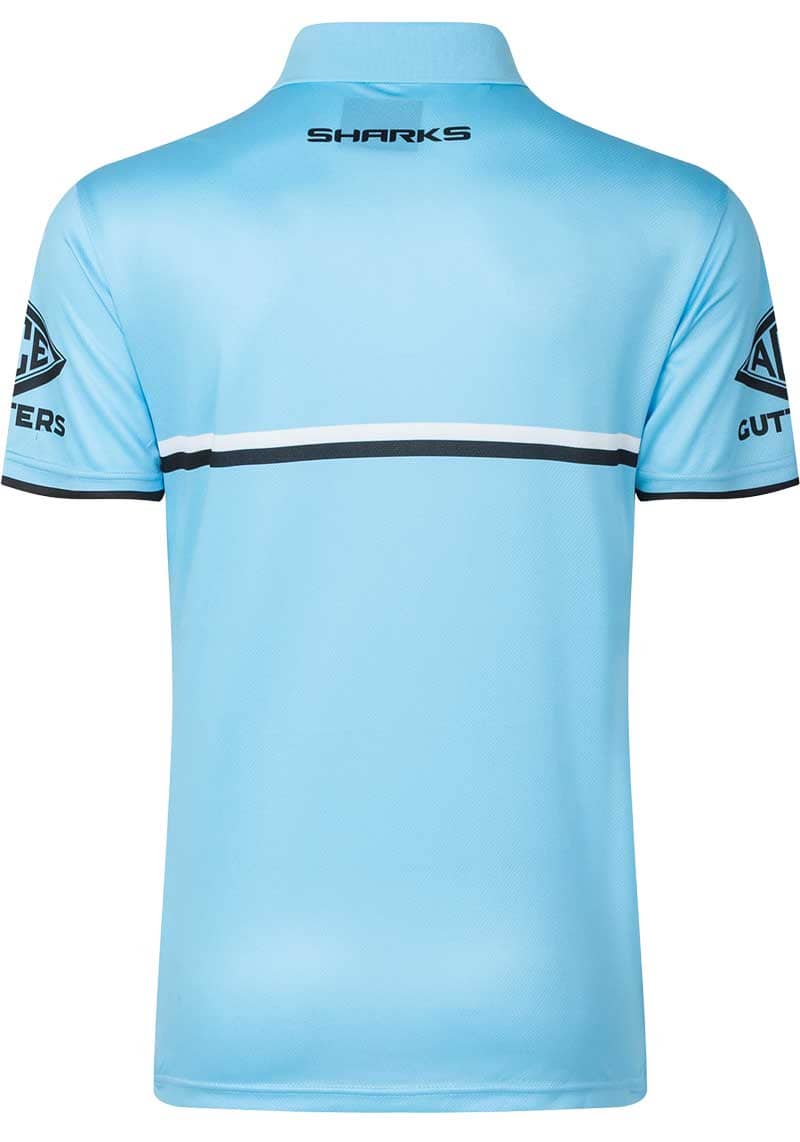 Cronulla Sharks 2023 NRL Mens Sky Players Polo Shirt