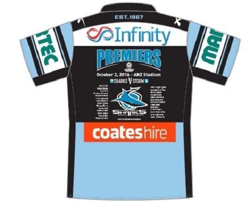 Cronulla Sharks 2016 NRL Premiers Home Jersey Mens, Ladies and Kids