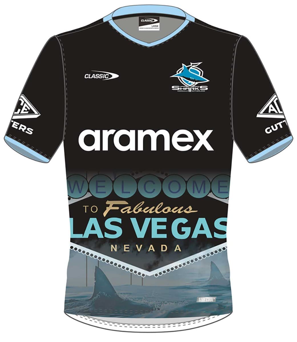 Cronulla Sharks 2025 NRL Mens Las Vegas Training Shirt