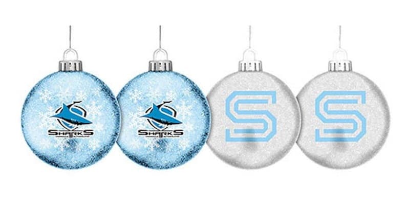 Cronulla Sharks NRL Christmas Baubles (set of 4)