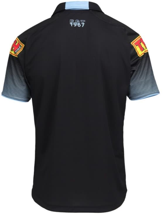 Cronulla Sharks Mens Black Media Polo Shirt