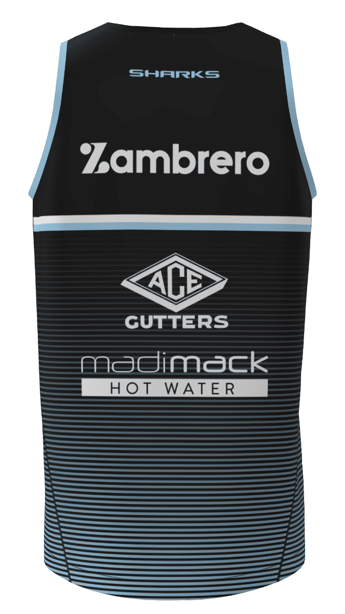 Cronulla Sharks 2023 NRL Mens Black Training Singlet