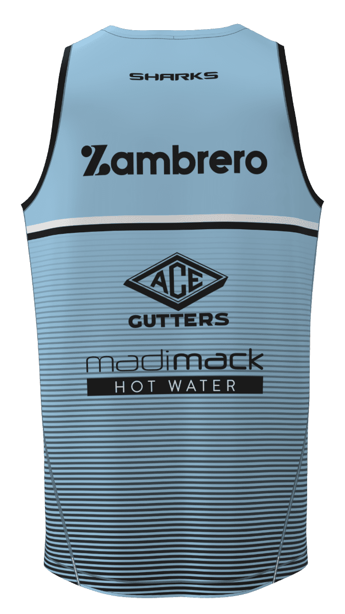Cronulla Sharks 2023 NRL Mens Sky Training Singlet
