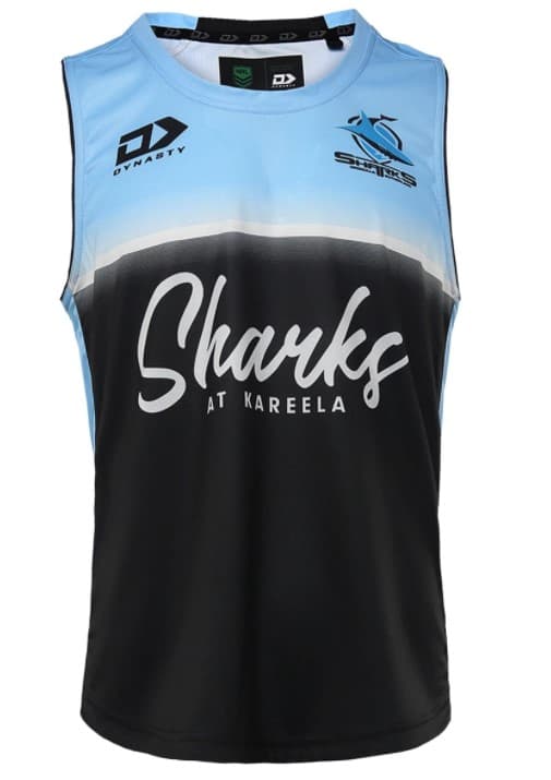 Cronulla Sharks NRL Mens Black Training Singlet