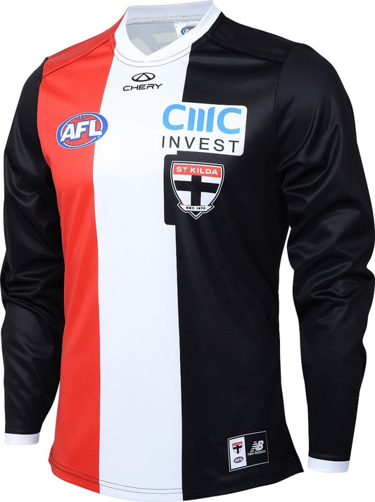 St Kilda Saints 2025 AFL Mens Long Sleeve Home Guernsey
