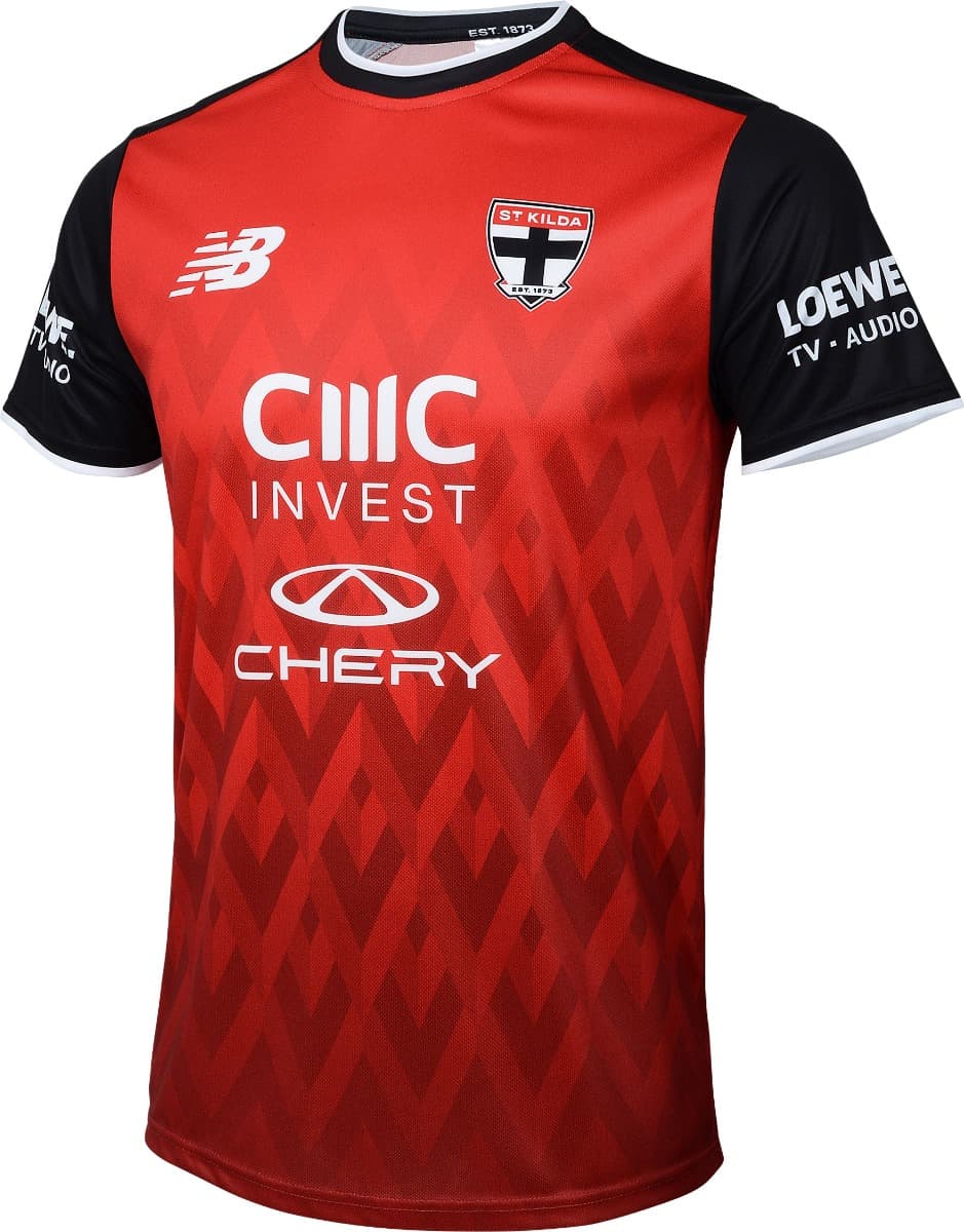 St Kilda Saints 2025 AFL Mens Players Red Training Shirt