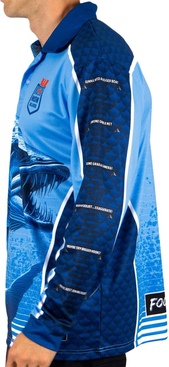NSW Blues 2025 State of Origin Mens Barracuda Fishing Shirt