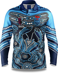 NSW Blues NRL Mens Karumba Indigenous Fishing Shirt