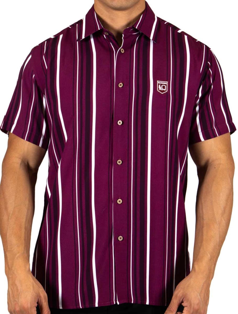 QLD Maroons 2025 State of Origin NRL Mens Sorrento Party Shirt