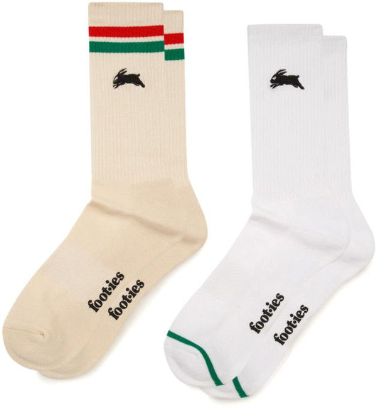 South Sydney Rabbitohs 2026 NRL Mens Sneaker Sock 2 Pack Giftbox (Size M-L)