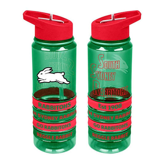 South Sydney Rabbitohs NRL 650ml Tritan Bottle with Bands