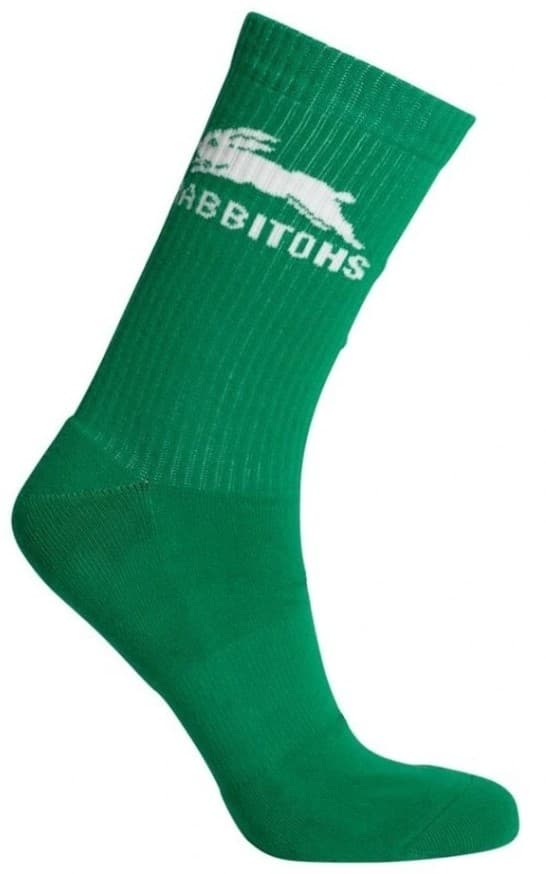 South Sydney Rabbitohs NRL Mens Sport Crew Socks Green 2 Pack