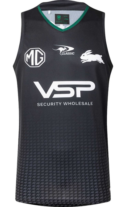 South Sydney Rabbitohs 2025 NRL Mens Black Training Singlet