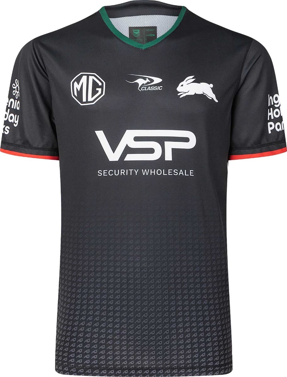 South Sydney Rabbitohs 2025 NRL Mens Black Training Shirt