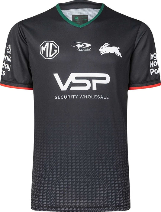 South Sydney Rabbitohs 2025 NRL Mens Black Training Shirt