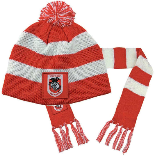 St George Dragons NRL Baby Beanie and Scarf Combo