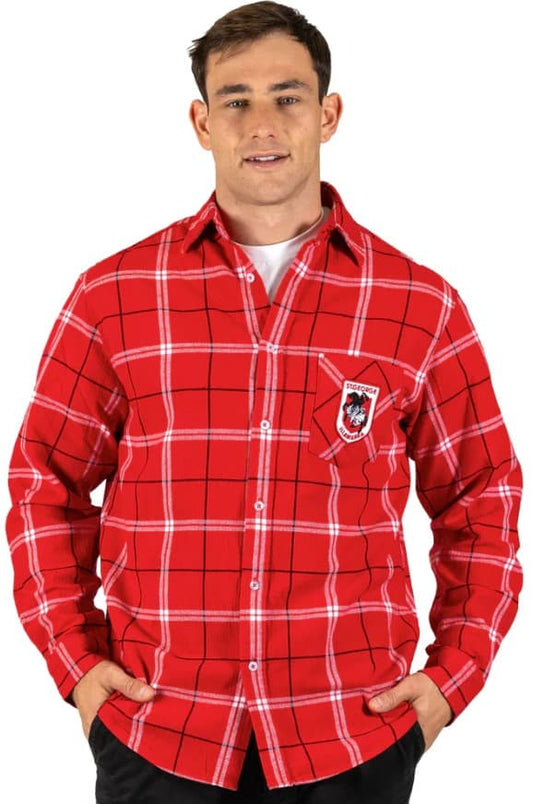 St George Dragons NRL Mens Mustang Flannel Shirt