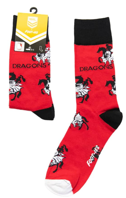 St George Dragons NRL Adults Large Logo Socks