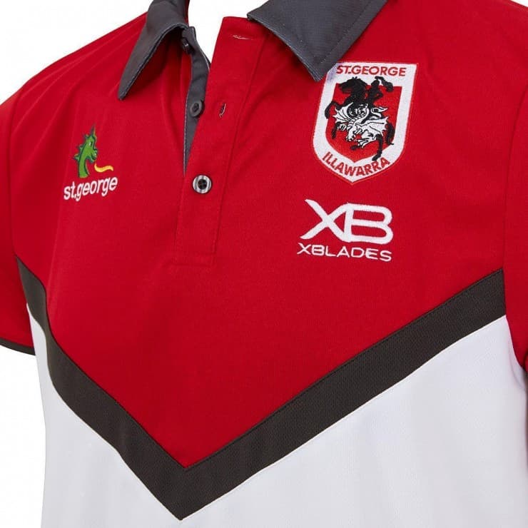 St George Dragons NRL White Media Polo Shirt