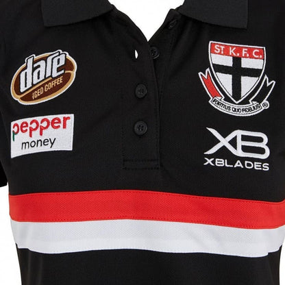 St Kilda Saints AFL Mens Black Media Polo Shirt