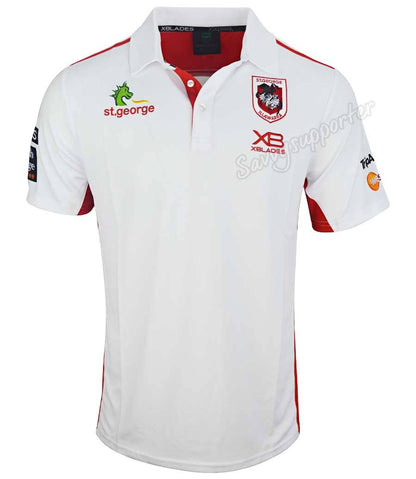 St George Dragons NRL Mens White Media Polo Shirt