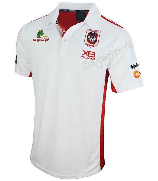 St George Dragons NRL Mens White Media Polo Shirt