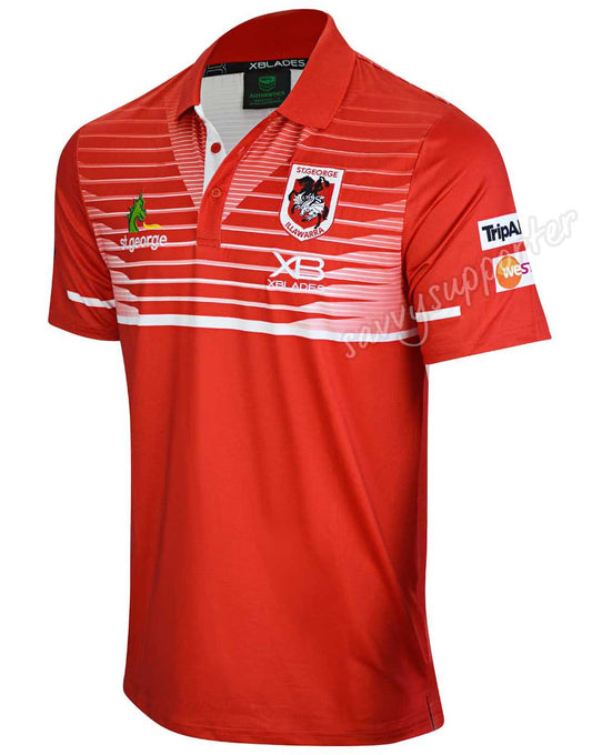 St George Dragons NRL Red Mens Players Polo Shirt